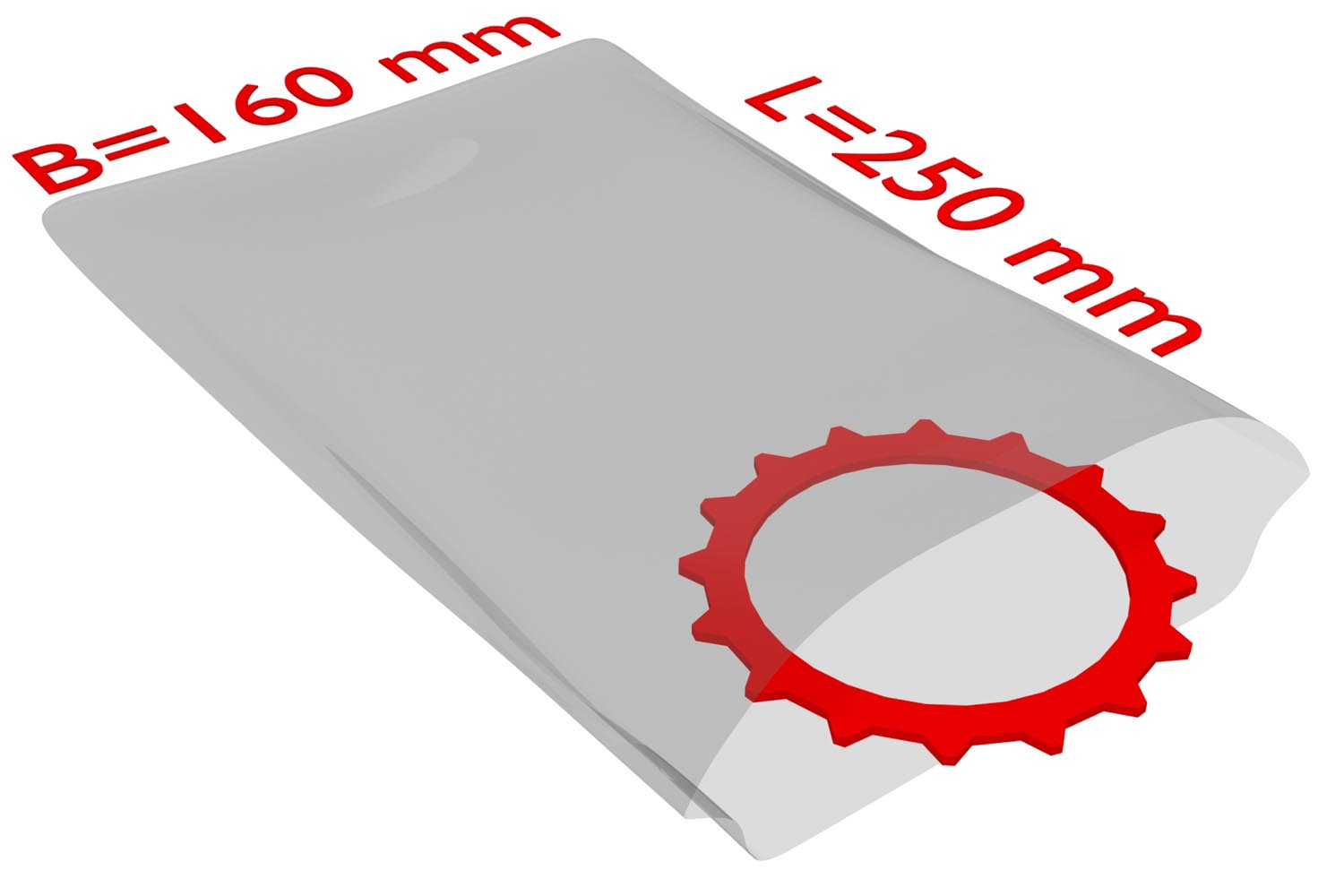 PE-Flachbeutel, transparent, 50 µ | 160 x 250 mm (Offene Seite x L) | VE = 1000 Stk.