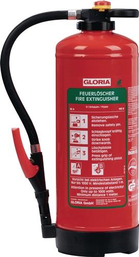 Schaumfeuerlöscher 9l Aufladegerät Brandkl.43 A 183 B m.Wandh.GLORIA || VE = 1 ST
