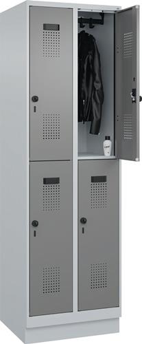 Garderobenschrank Evolo PLUS Sockel 600mm Farbwahl/Farbwahl 4 Abt.C+P || VE = 1 ST