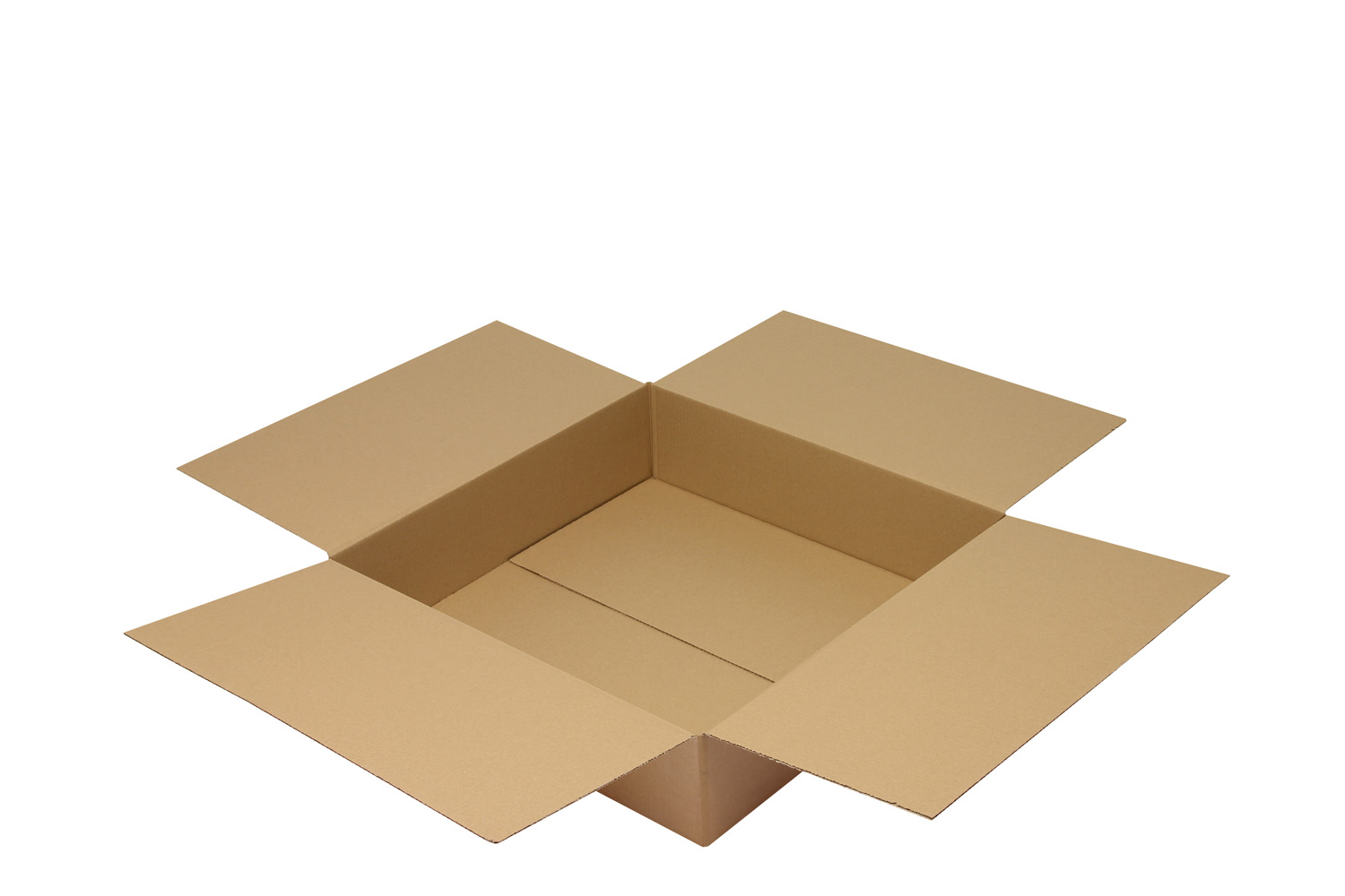Wellpapp-Faltkarton 1-wellig, braun, Qual. 1.20 | 600 x 600 x 150 mm (L x B x H) Innenmaß | VE = 25 Stk.