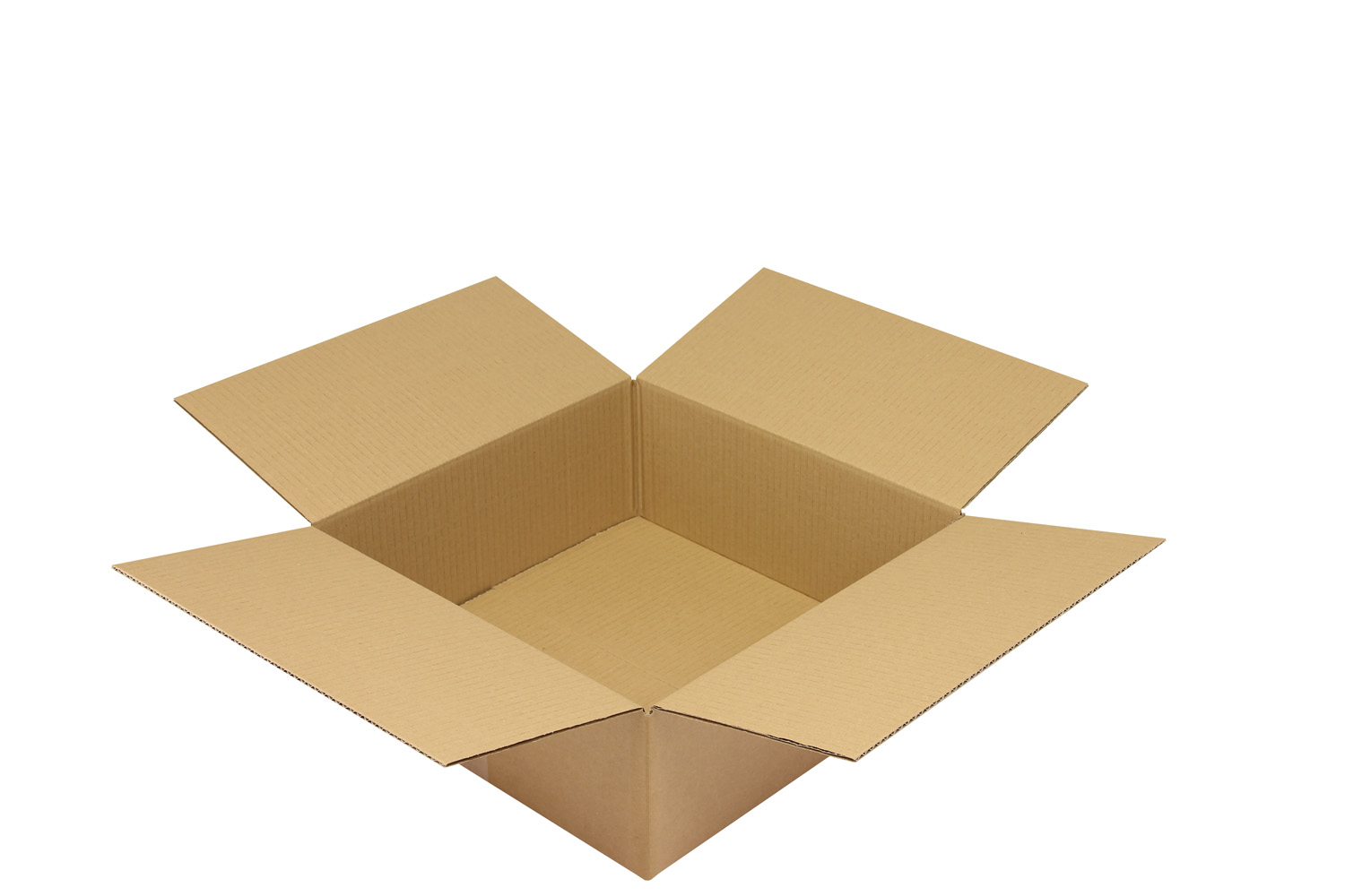 Wellpapp-Faltkarton 1-wellig, braun, Qual. 1.30 | 400 x 400 x 150 mm (L x B x H) Innenmaß | VE = 25 Stk.