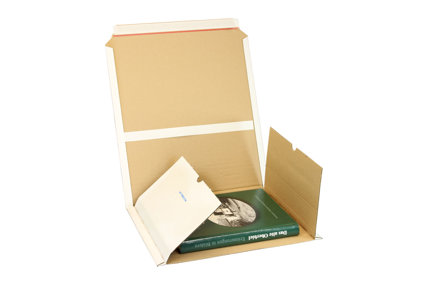 Medienverpackung, weiß, DIN B4 | 380 x 290 x 20–75 mm (L x B x H) Innenmaß | VE = 25 Stk.