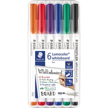 STAEDTLER Whiteboardmarker Lumocolor 301 WP6 1mm sort. 6St.