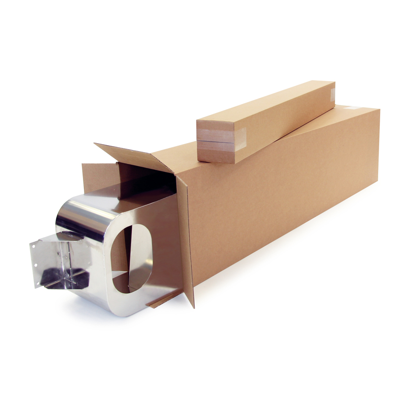 Wellpapp-Faltkarton 1-wellig, braun, Qual. 1.20, DIN A1 | 108 x 108 x 610 mm (L x B x H) Innenmaß | VE = 50 Stk.