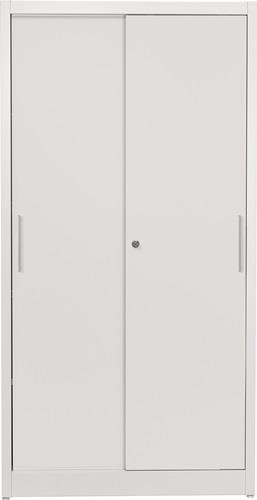 Schiebetürenschrank H1965xB1000xT600mm lichtgrau/lichtgrau 4 Fbd.Vollblechtüren || VE = 1 ST