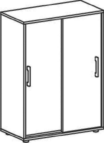 Schiebetürenschrank H1182xB800xT425mm weiß 2 Türen freistehend GERAMÖBEL || VE = 1 ST