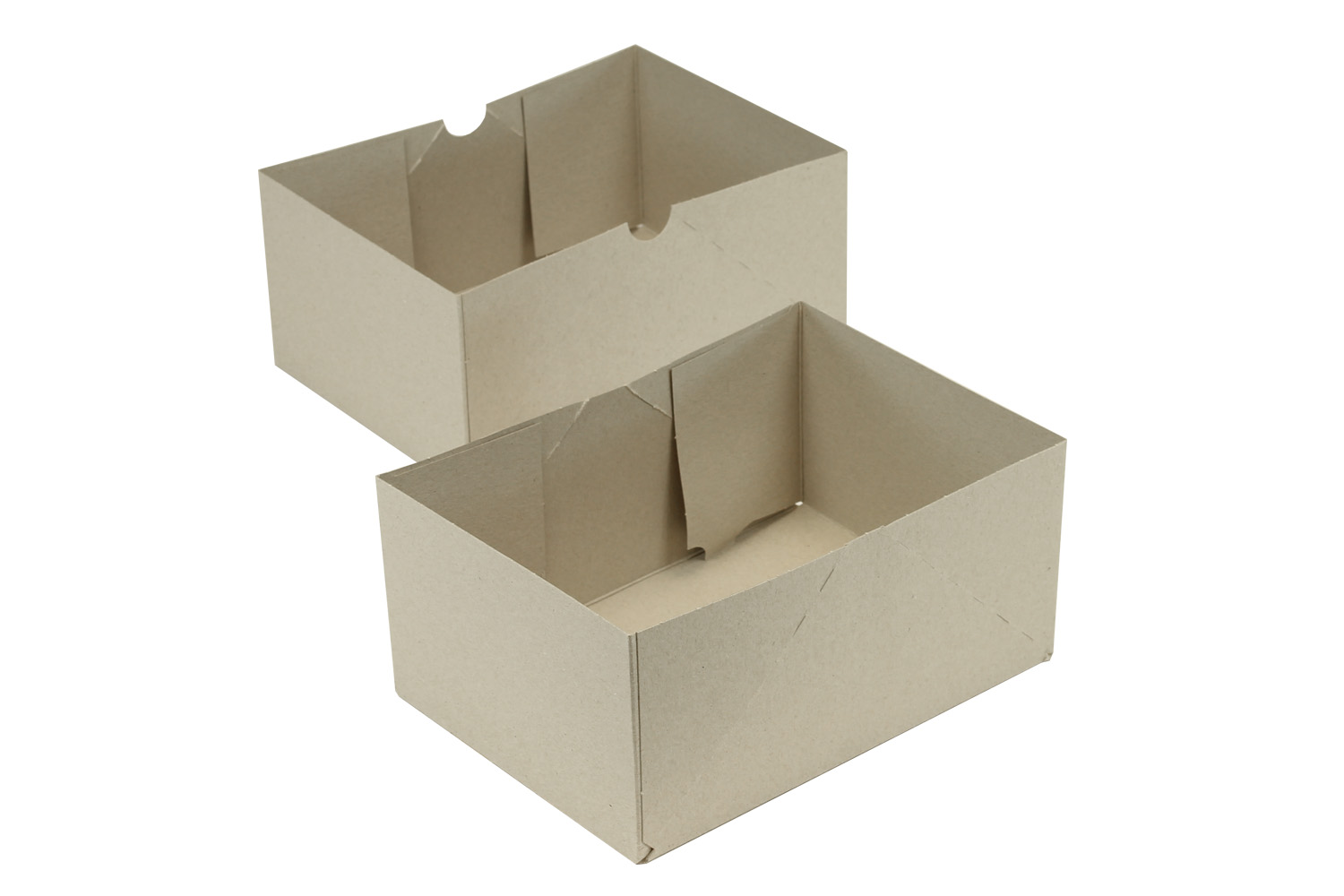 Aufrichteschachtel aus Graukarton, 2-teilig, 400 g/m², DIN A5 | 215 x 153 x 100 mm (L x B x H) Innenmaß | VE = 25 Stk.