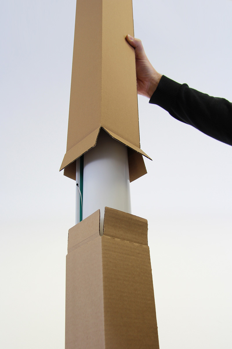Wellpapp-Faltkarton 1-wellig, braun, Qual. 1.20, DIN A0 | 108 x 108 x 1000 mm (L x B x H) Innenmaß | VE = 25 Stk.