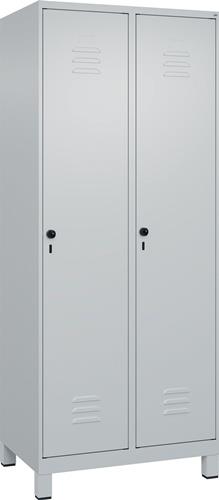 Garderobenschrank Classic PLUS H1950xB800xT500mm lichtgau,RAL 7035 2 Abt.C+P || VE = 1 ST