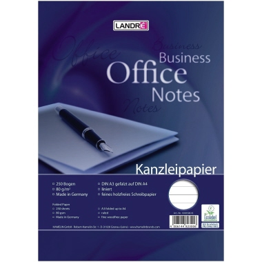 Landre Kanzleipapier 100050618 DIN A4 70g liniert 250 Bl./Pack.