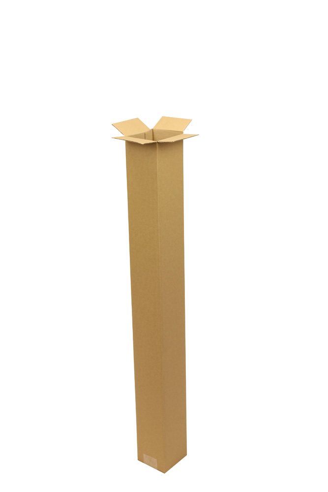 Wellpapp-Faltkarton 1-wellig, braun, Qual. 1.20, DIN A0 | 100 x 100 x 1000 mm (L x B x H) Innenmaß | VE = 25 Stk.