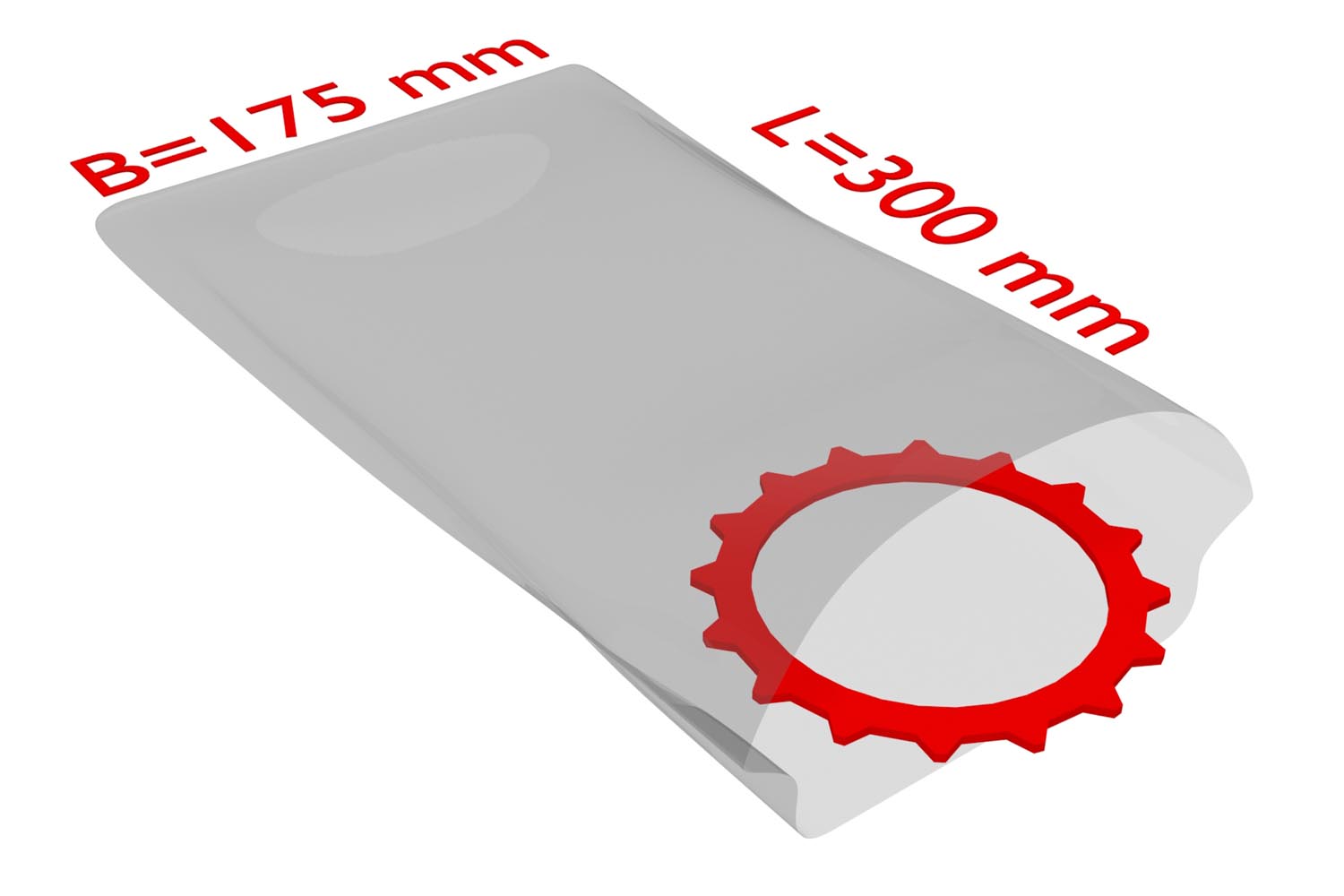 PE-Flachbeutel, transparent, 50 µ | 175 x 300 mm (Offene Seite x L) | VE = 1000 Stk.