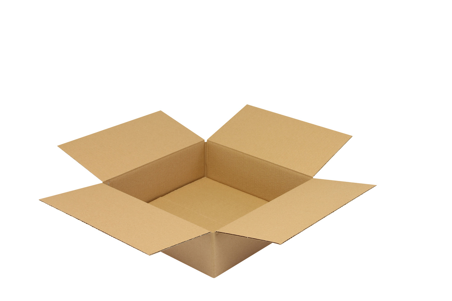 Wellpapp-Faltkarton 1-wellig, braun, Qual. 1.20 | 350 x 350 x 100 mm (L x B x H) Innenmaß | VE = 25 Stk.