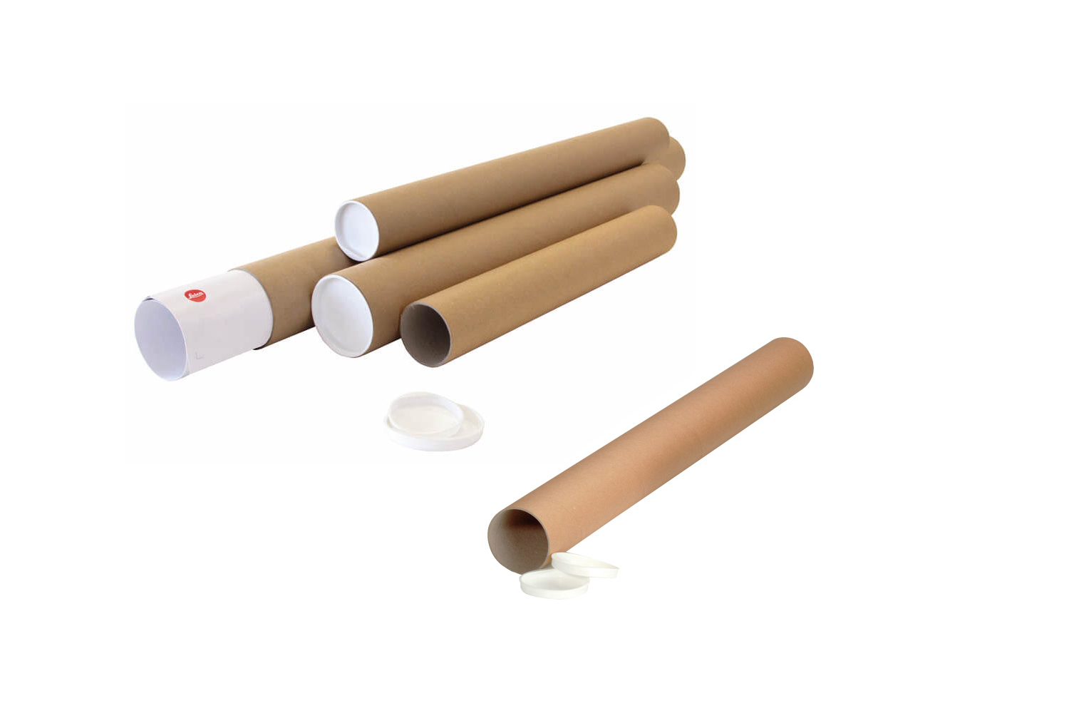 Versandrohr, braun, Wandstärke 2 mm, DIN A1 | 60 x 610 mm (Ø x L) | VE = 18 Stk.