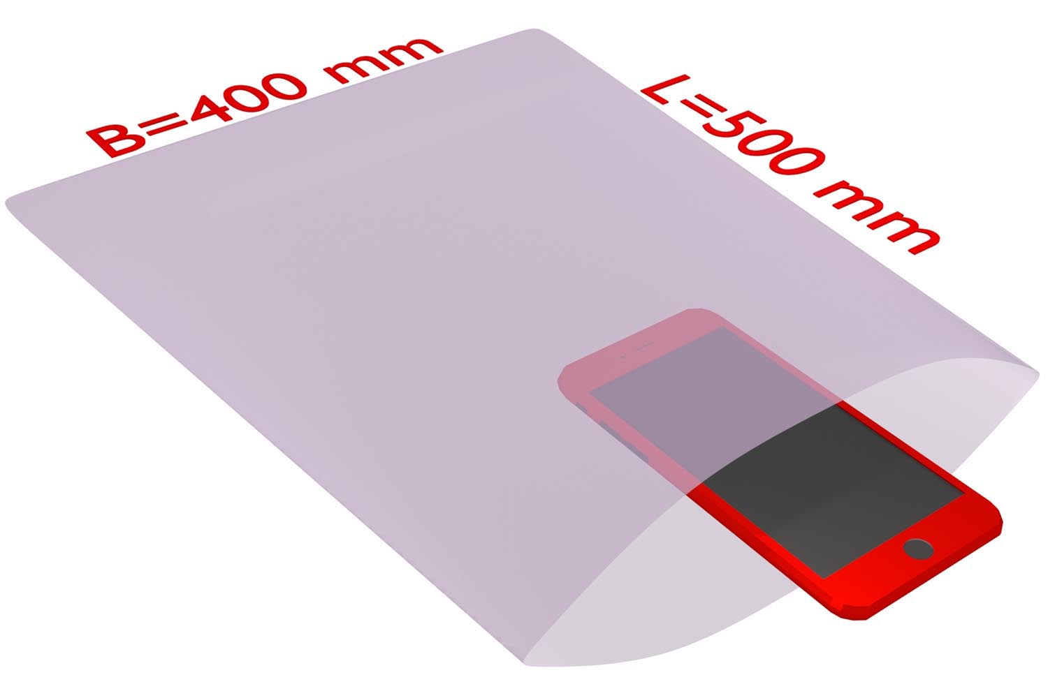 PE-Flachbeutel, antistatisch, 100 µ | 400 x 500 mm (Offene Seite x L) | VE = 100 Stk.