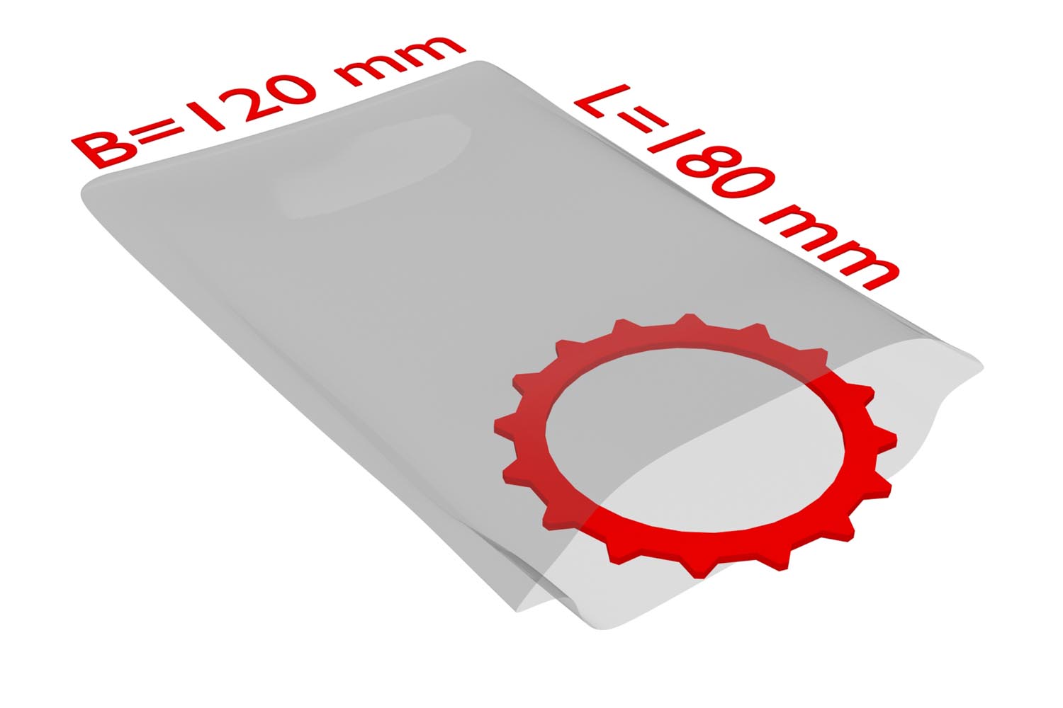 PE-Flachbeutel, transparent, 50 µ | 120 x 180 mm (Offene Seite x L) | VE = 2000 Stk.
