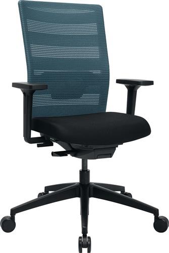 Bürodrehstuhl m.Synchrontechnik schwarz/petrol 420-540mm m.Armlehnen Trgf.110kg || VE = 1 ST