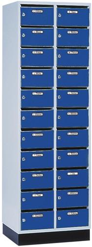 Postverteilerschrank H1950xB620xT500mm 22 Fächer lichtgrau/enzianblau C+P || VE = 1 ST