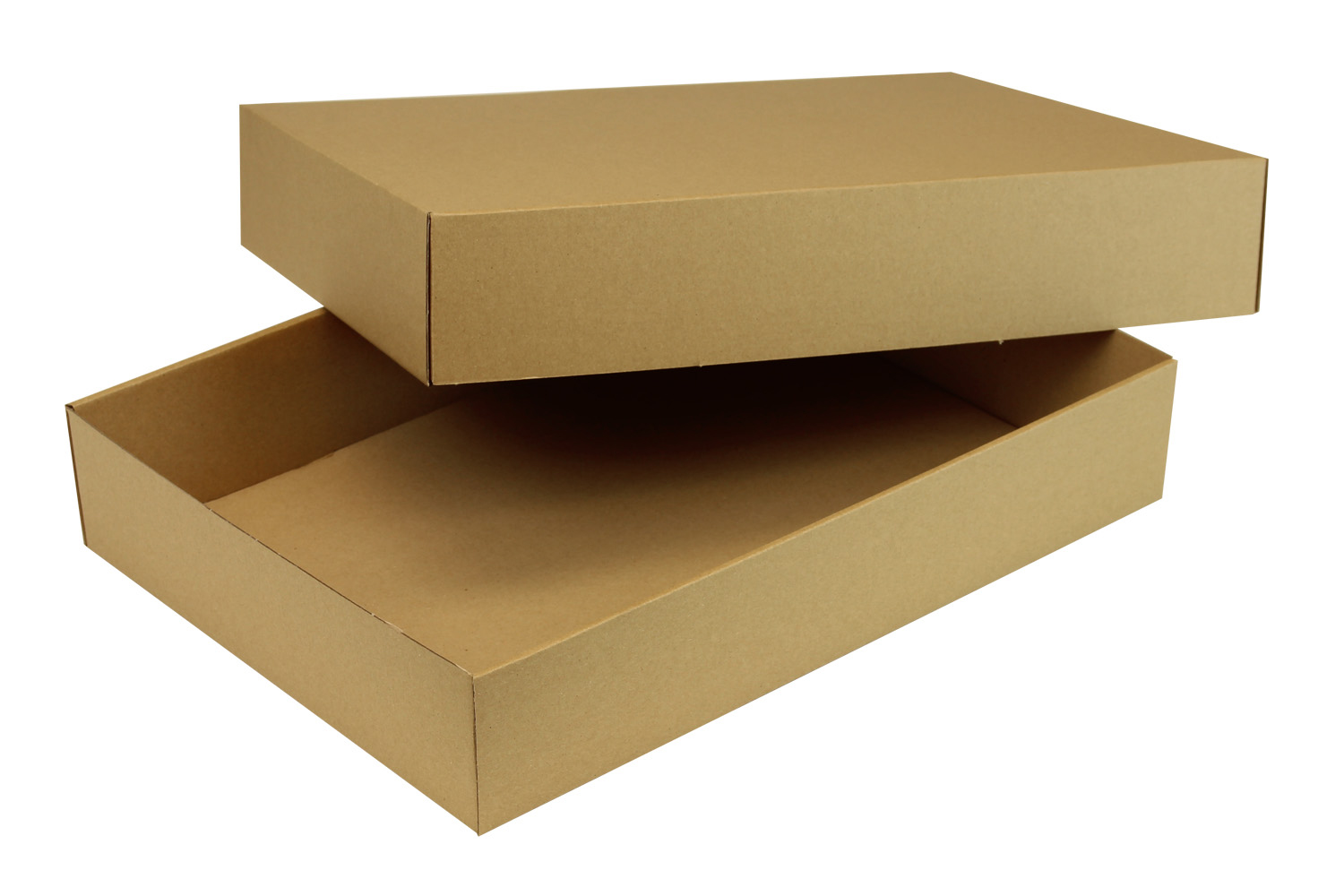 Stülpdeckelkarton aus Mikrowellpappe, 2-teilig, braun, DIN A3 | 435 x 315 x 80 mm (L x B x H) Innenmaß | VE = 50 Stk.