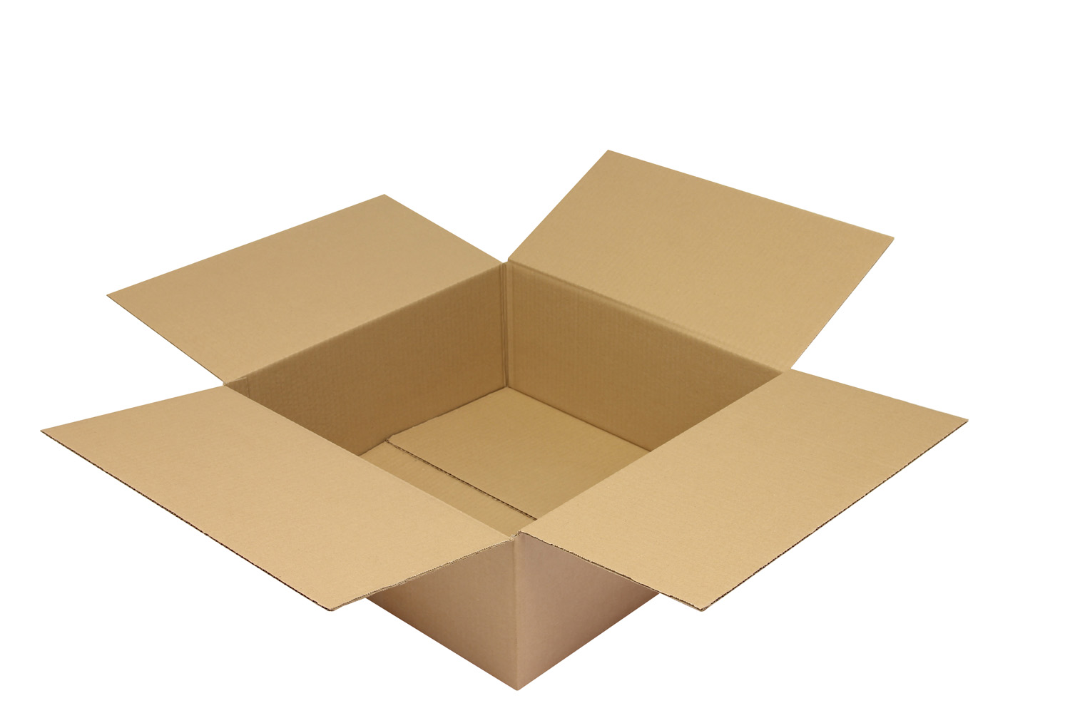 Wellpapp-Faltkarton 1-wellig, braun, Qual. 1.30 | 450 x 450 x 180 mm (L x B x H) Innenmaß | VE = 25 Stk.