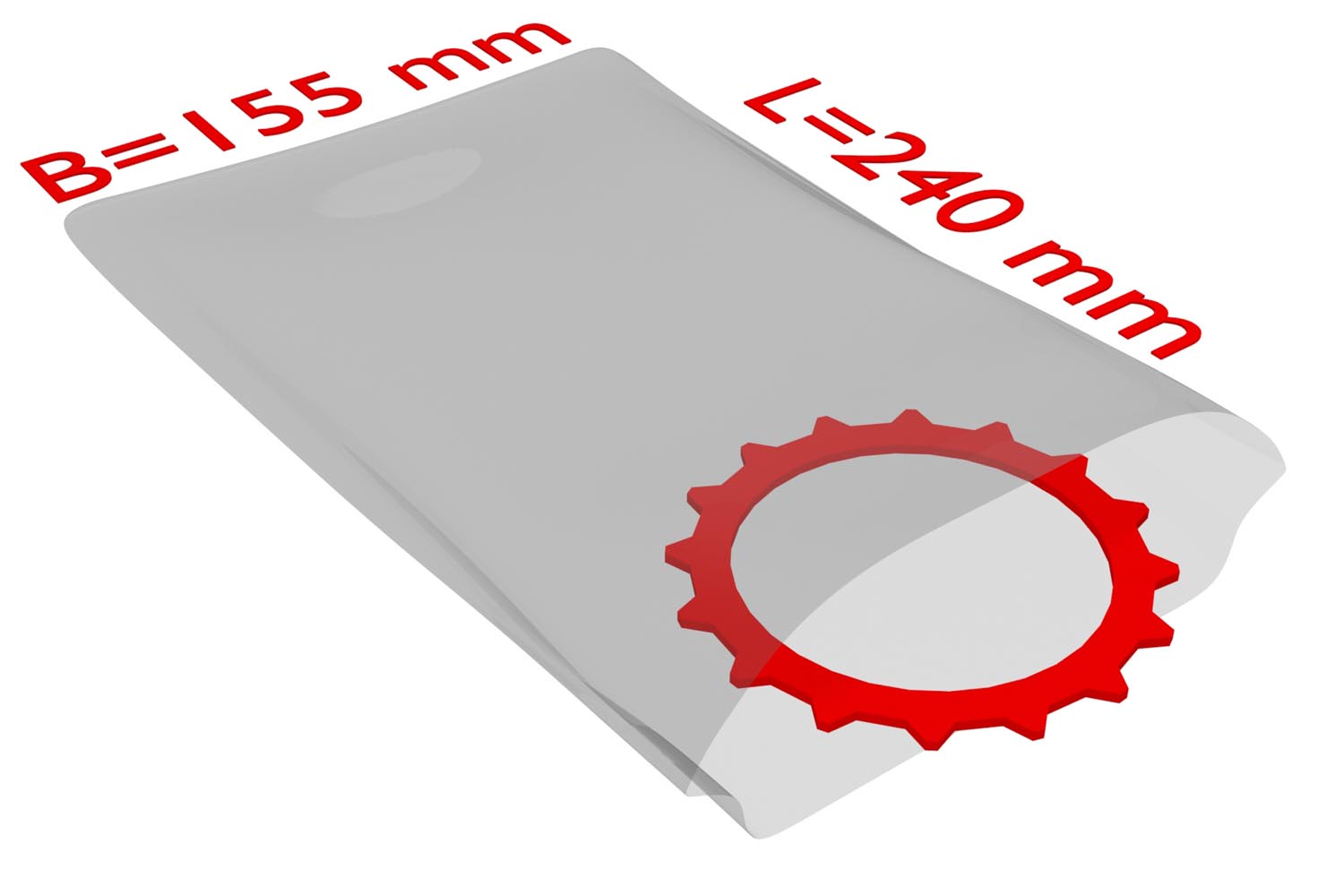 PE-Flachbeutel, transparent, 50 µ | 155 x 240 mm (Offene Seite x L) | VE = 1000 Stk.