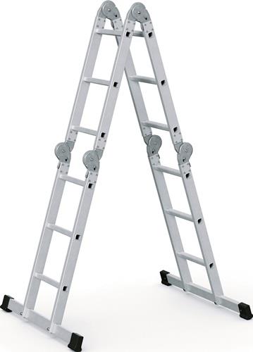 Vielzweckleiter Multitec M Alu.Sprossen 4x3 gekl.H1020xB750xT260mm Holzbelag || VE = 1 ST