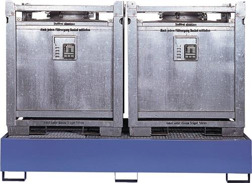 Auffangwanne 1000l L2680xB1300xH480mm Stahlbl.m.Gitterrost himmelblau LACONT || VE = 1 ST