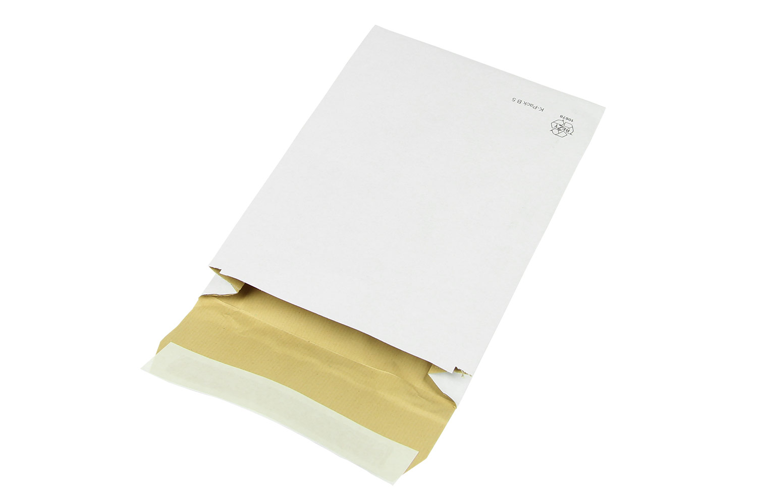 Polster-Versandtasche K-Pack, 50 mm Seitenfalte, weiß, DIN B5 | 176 x 250 mm (Offene Seite x L) | VE = 100 Stk.