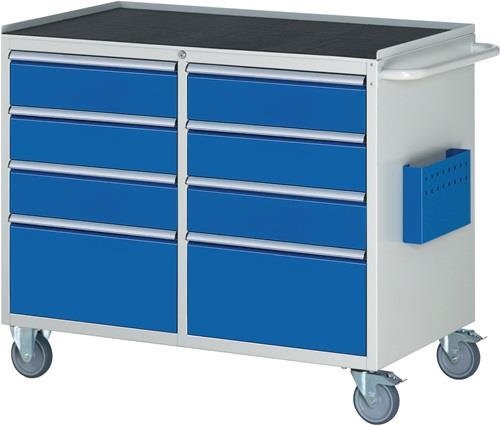Werkstattwagen Metallablage H975xB1145xT650mm grau/blau Schubl.xH 2x270,6x150mm || VE = 1 ST