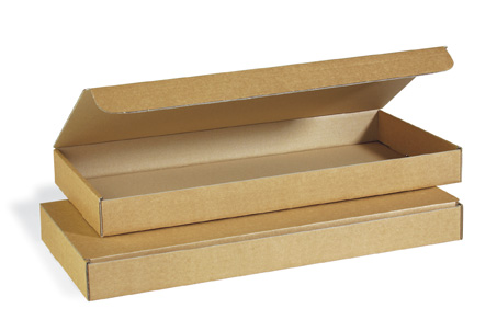 Klappschachtel aus Feinwelle 1-wellig, braun, (Tastaturverpackung) | 500 x 240 x 50 mm (L x B x H) Innenmaß | VE = 50 Stk.