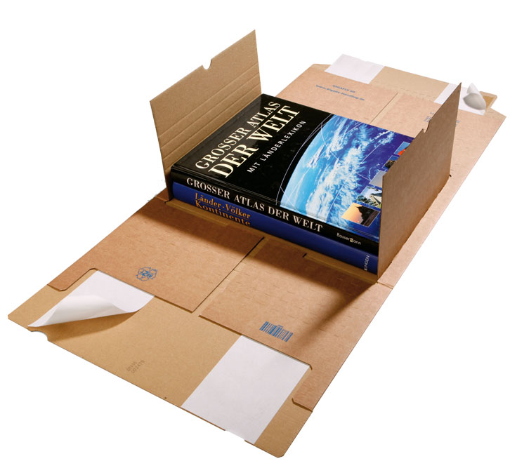 Medienverpackung Gigafix, braun, mit Aufreißperforation, DIN C3 | 455 x 320 x 20–100 mm (L x B x H) Innenmaß | VE = 25 Stk.