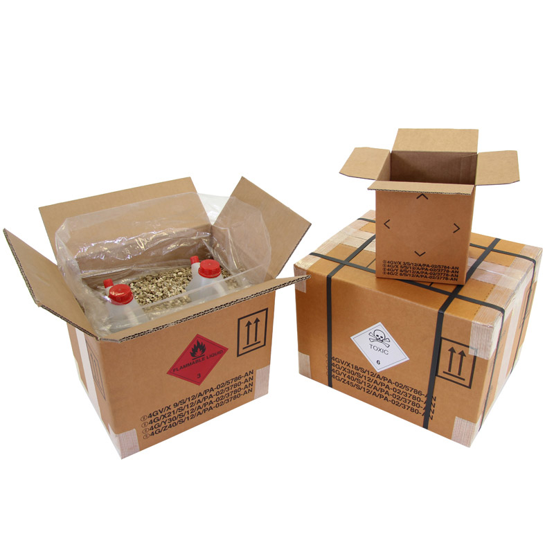 Gefahrgutkarton 1-wellig, braun, Inhalt 6 l, Qual. 1.50 | 175 x 155 x 213 mm (L x B x H) Innenmaß | VE = 25 Stk.