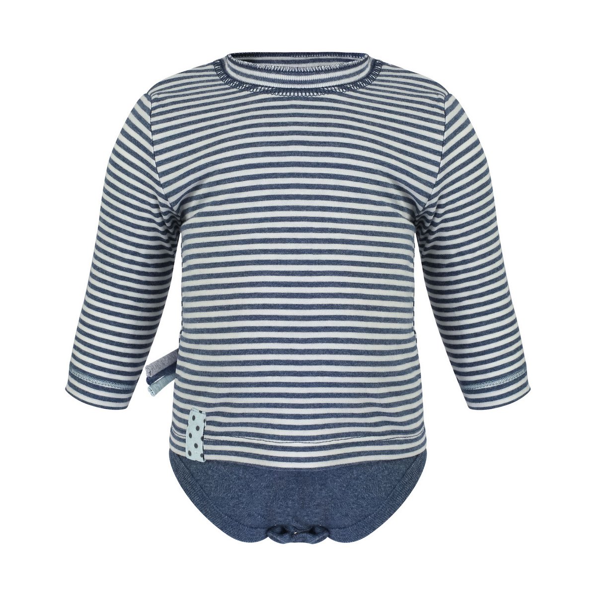 OrganicEra Organic Baby L/S T-Shirt Body, Indigo gestreift OrganicEra Organic Baby L/S T-Shirt Body, Indigo gestreift
