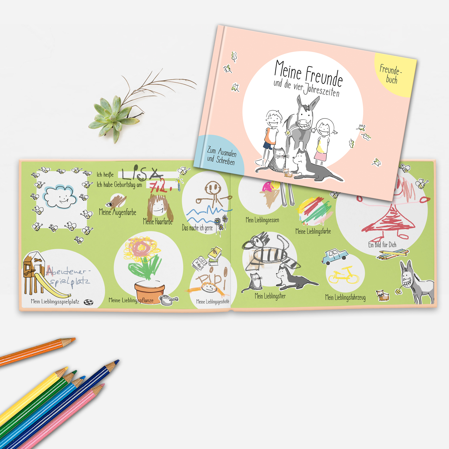 Freundebuch Kindergarten | Meine Freunde und die Weltreise | rosa Freundebuch Kindergarten | Meine Freunde und die Weltreise | rosa