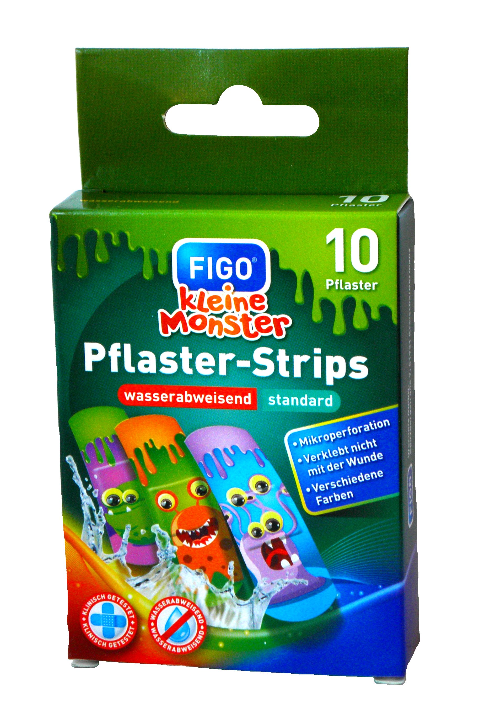 FIGO Pflaster-Strips - Kinderpflaster mit "Kleine Monster" Motiven FIGO Pflaster-Strips - Kinderpflaster mit "Kleine Monster" Motiven