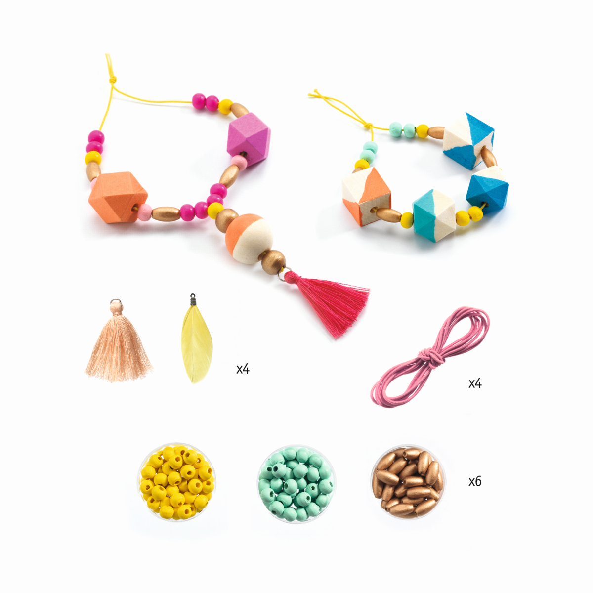 Schmuck basteln: Perlen und Würfel von Djeco Schmuck basteln: Perlen und Würfel von Djeco