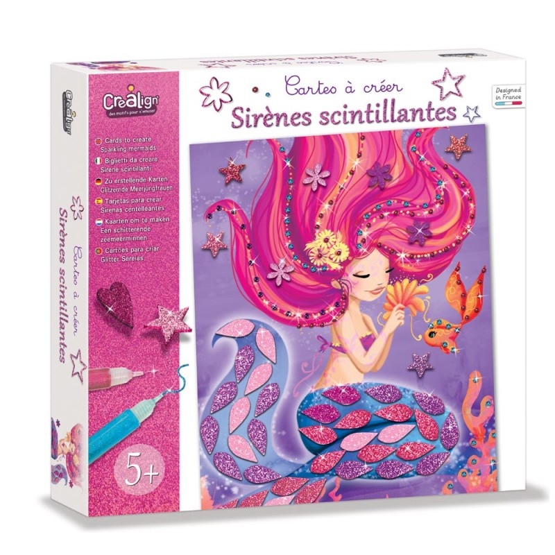 Crea Lign – Karten zum Basteln - glitzernde Meerjungfrauen Crea Lign – Karten zum Basteln - glitzernde Meerjungfrauen