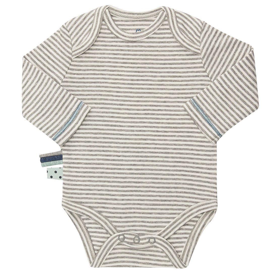 OrganicEra Bio-Baby-L/S-Bodysuit, grau gestreift OrganicEra Bio-Baby-L/S-Bodysuit, grau gestreift