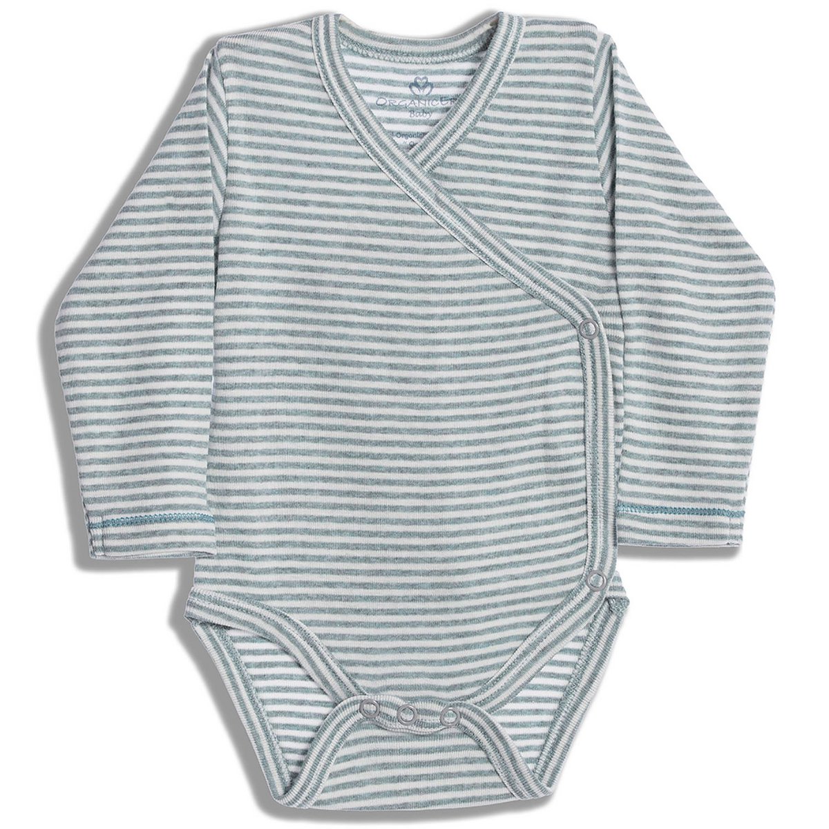 OrganicEra Organic Baby L/S Kimono-Body, Aqua Striped OrganicEra Organic Baby L/S Kimono-Body, Aqua Striped