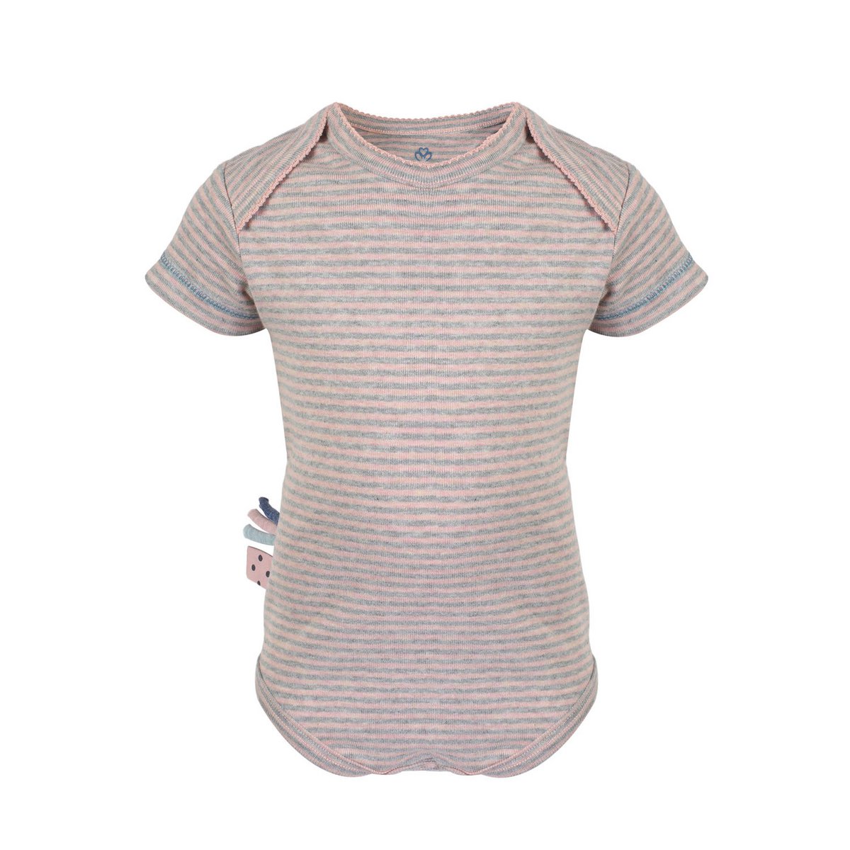 OrganicEra Organic Baby S/S Strampler, Rosa gestreift