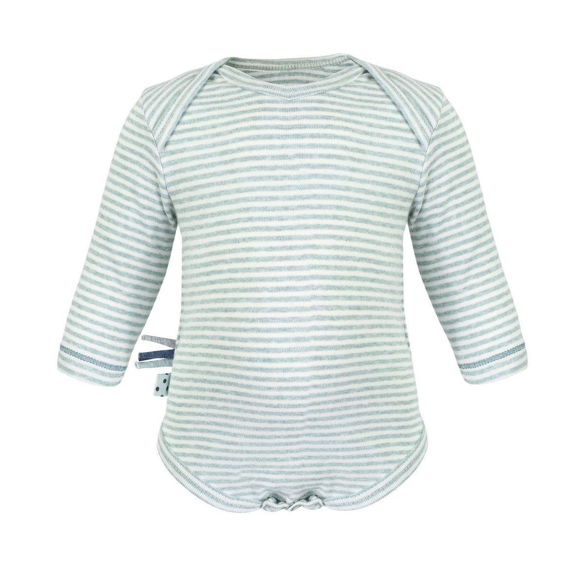 OrganicEra Bio-Baby-L/S-Bodysuit, Aqua Striped OrganicEra Bio-Baby-L/S-Bodysuit, Aqua Striped
