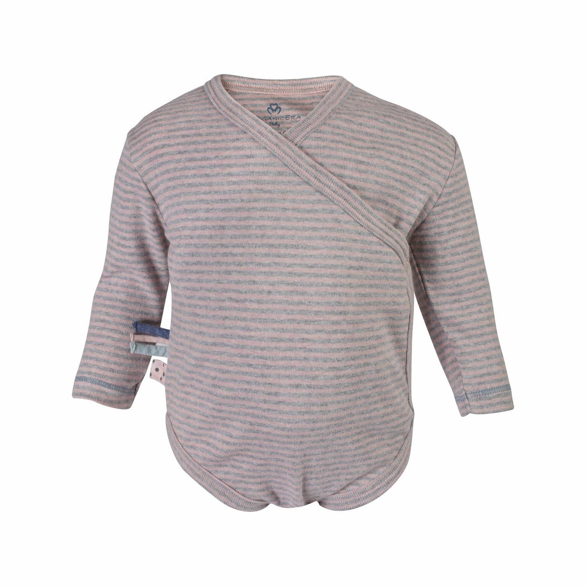 OrganicEra Organic Baby L/S Kimono-Body, Rose Striped OrganicEra Organic Baby L/S Kimono-Body, Rose Striped