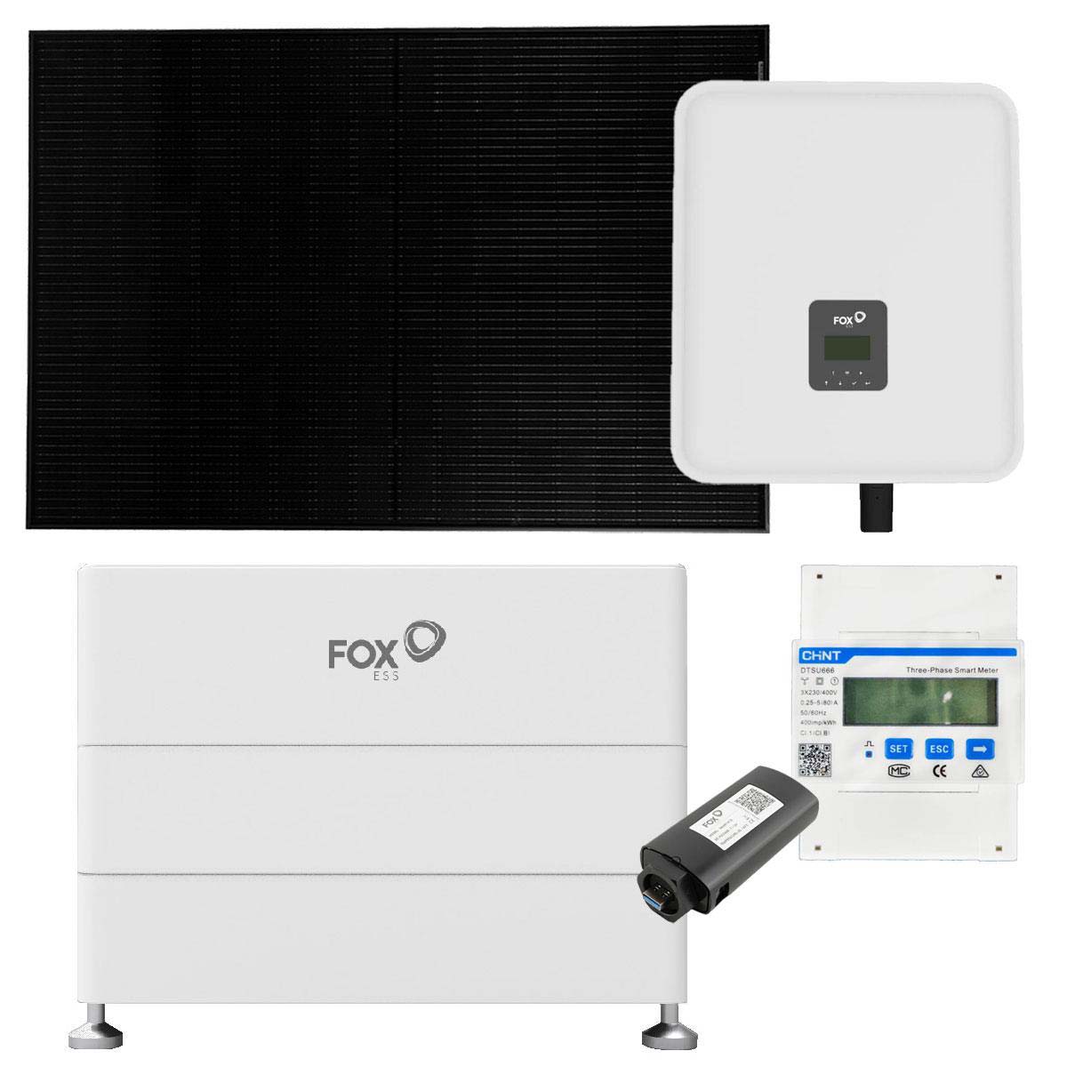 FOX ESS H3 10kWp PV Komplettanlage mit Solarmodulen und 8,64kWh Speicher