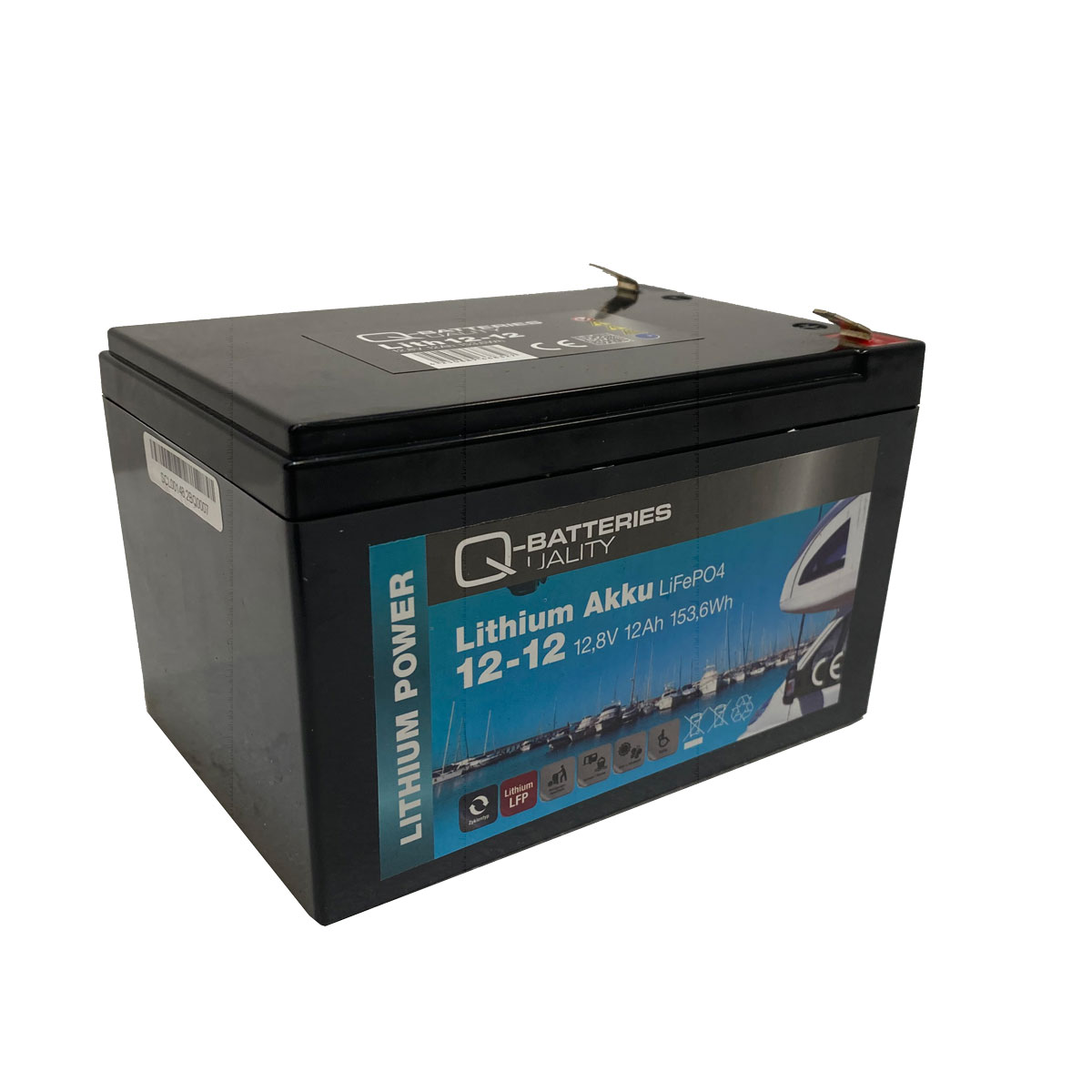 Q-Batteries Lithium Akku 12-12 12,8V 12Ah 153,6Wh LiFePO4 Batterie