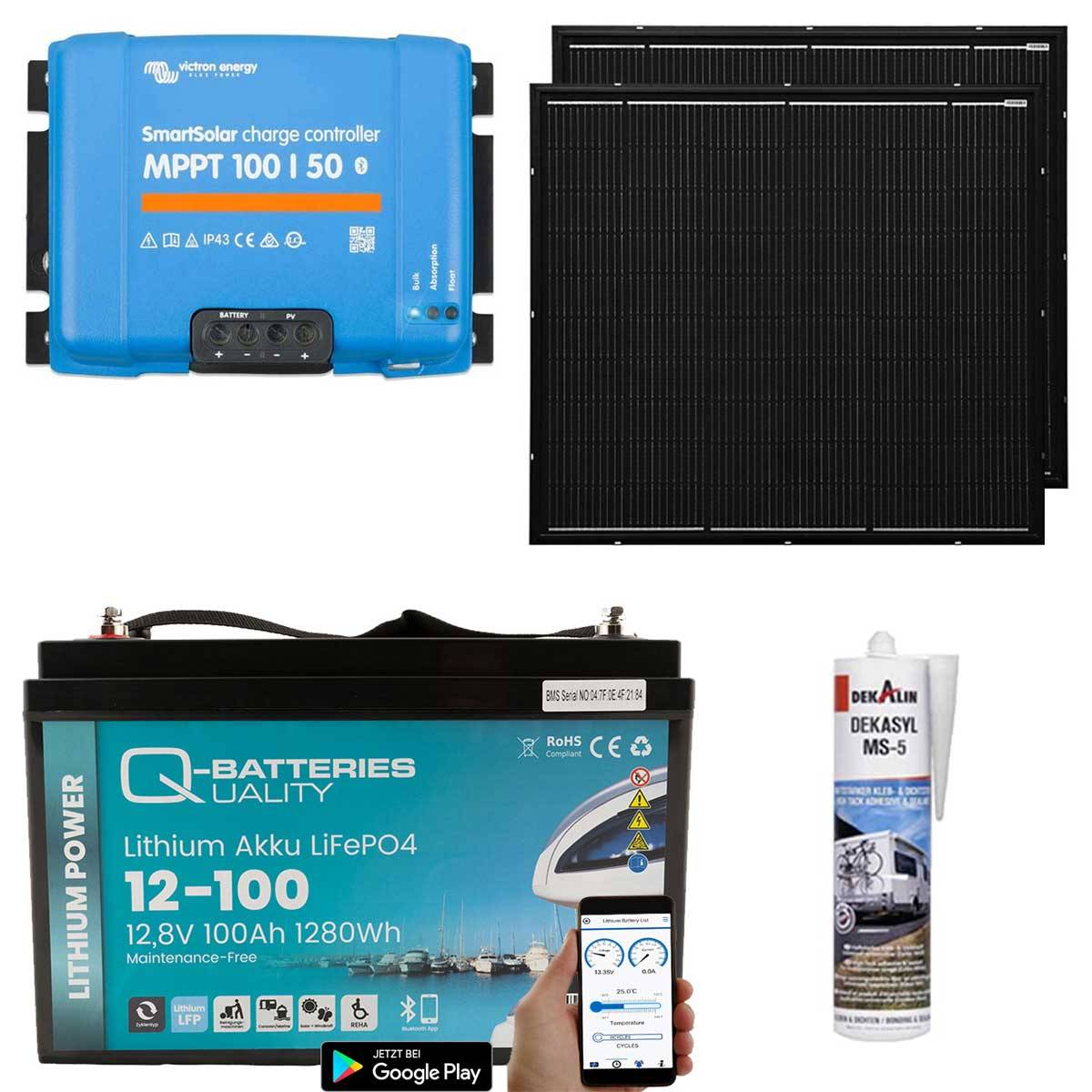 a-TroniX Solaranlage Wohnmobil 440W mit 100Ah Lithium Batterie und Victron MPPT Laderegler
