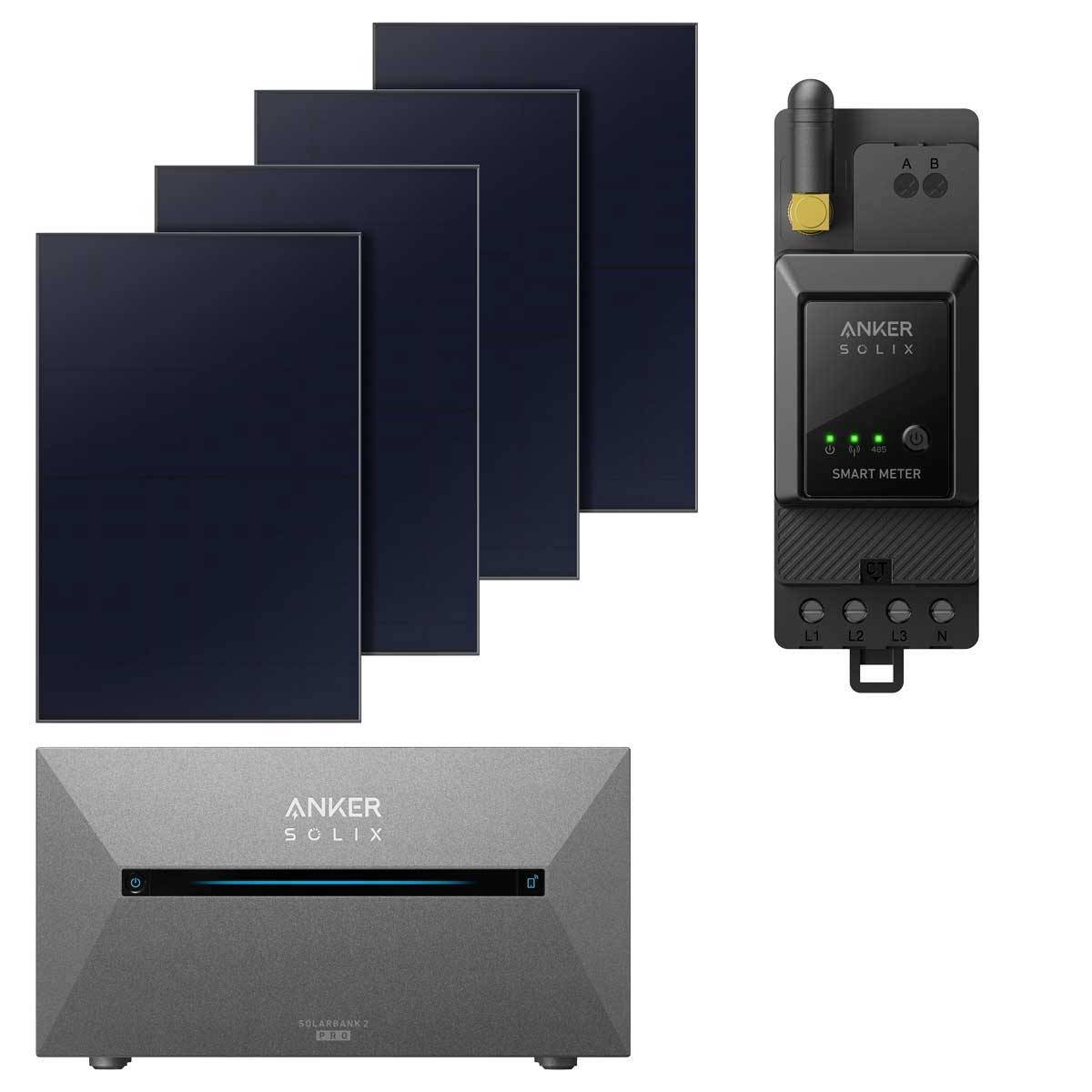 ANKER Balkonkraftwerk mit Speicher E1600 Pro, 1,6kW und 4x 540W Panel