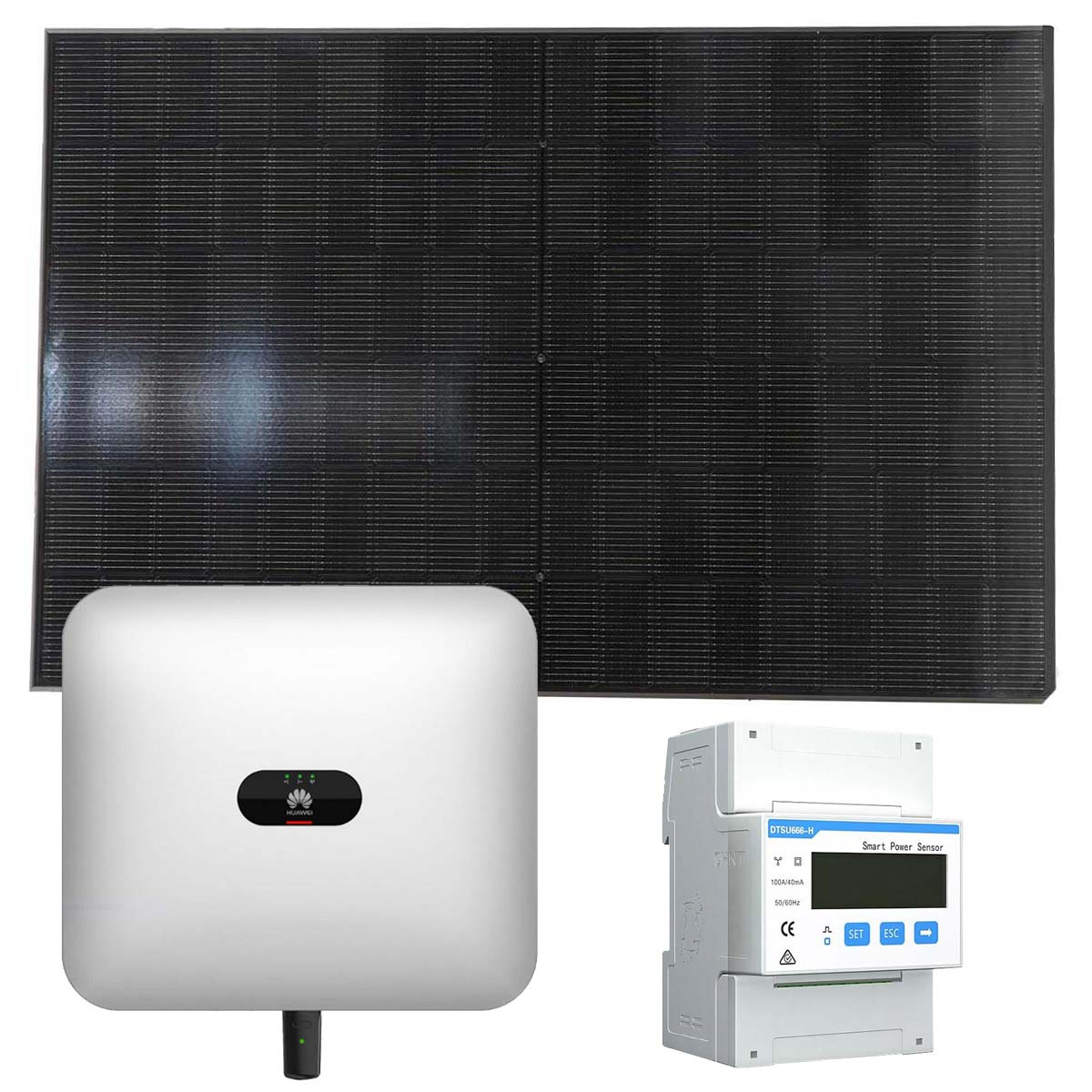Huawei 10kWp Glas Glas PV-Anlage ohne Speicher mit Huawei Sun 2000 10KTL-M1-HC