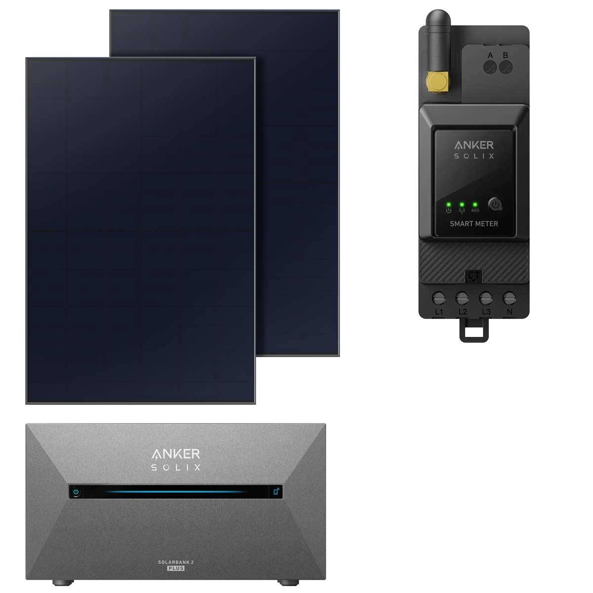 ANKER Balkonkraftwerk mit Speicher E1600 Plus, 1,6kW und 2x 445W Panel