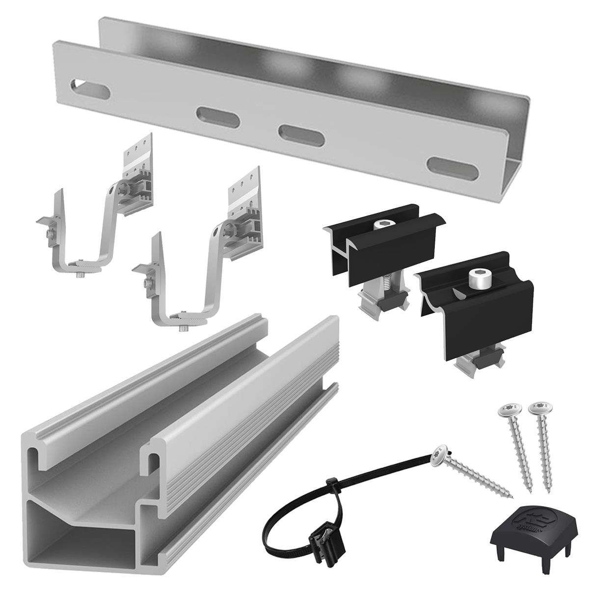 K2 Single Rail PV Unterkonstruktion 3 kWP Set