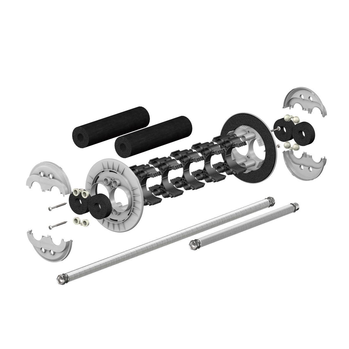 DOYMAfix Wanddurchführung Connect HP/O DN 32 inkl. 2 x Edelstahl-Flexschlauch DN 32